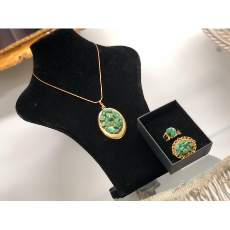 סט אבני סוארוסקי ירוק