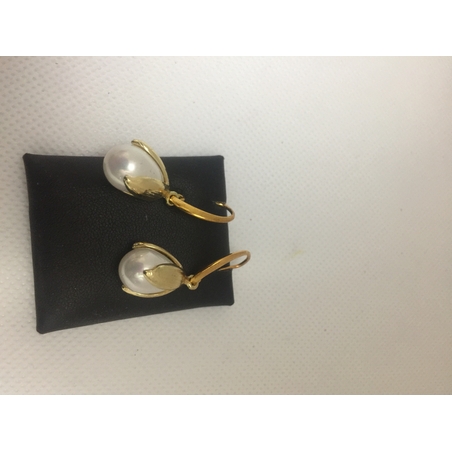 עגילי פרח פנינה