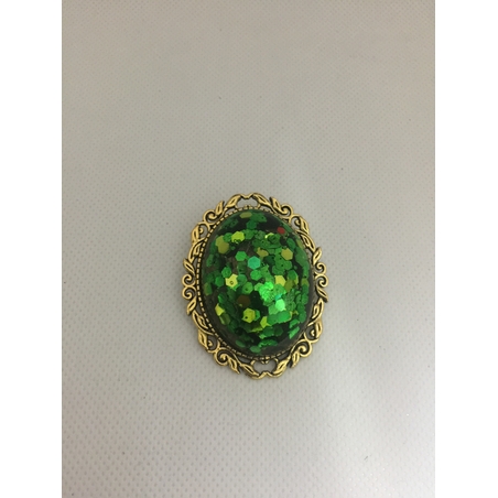 סיכת נצנצים ירוקה