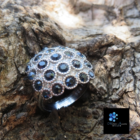 טבעת כסף 925 זרקון כחול 