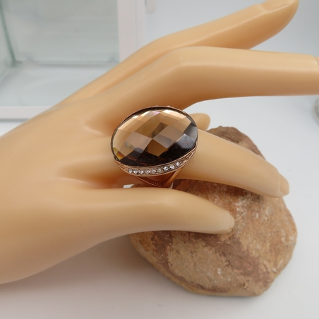 טבעת סוארווסקי צבע חום