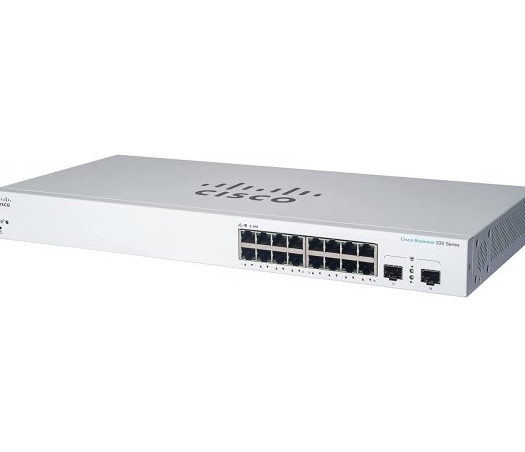 Cisco Business 16-Port Gigabit PoE RJ45 + 2-Port Gigabit SFP CBS220-16P-2G-EU