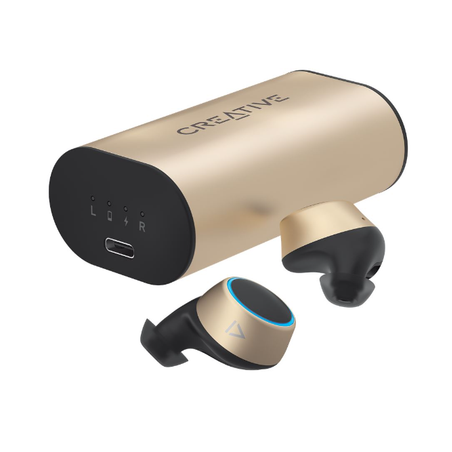 אוזניות True Wireless Sweatproof In-ear Headphones with 39-Hour Battery Life and Software Super X-Fi® Creative