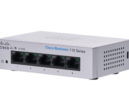 מתג לא מנוהל Cisco 5-Port Gigabit Desktop CBS110-5T-D-EU 10/100/1000Mbps