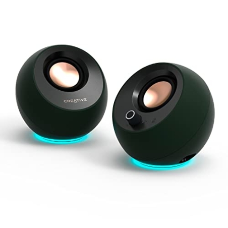 Creative Pebble PRO -Minimalist 2.0 USB-C Computer Speakers with Bluetooth® 5.3 and Customizable RGB Lighting