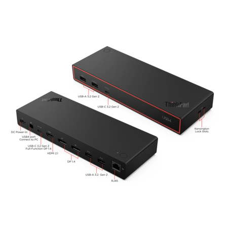 תחנת עגינה Lenovo ThinkPad USB4 Dock 5000 דגם 40BF0135IS בצבע שחור
