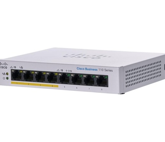 מתג לא מנוהל Cisco Business Partial PoE 8-Port CBS110-8PP-D-EU