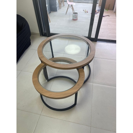 שולחן סלון עגול עץ