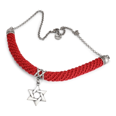 שרשרת מגן דוד בצבע אדום