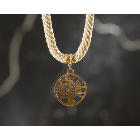 Ivory & Gold Tree of Life Pendant Necklace | Dafna