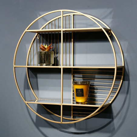 נישת מתכת עגולה מדפי מראה