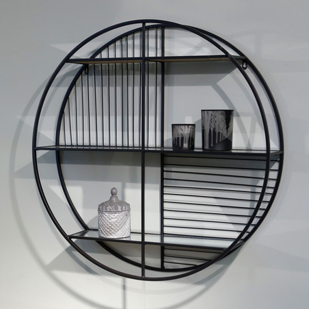 נישת מתכת עגולה מדפי מראה גדול