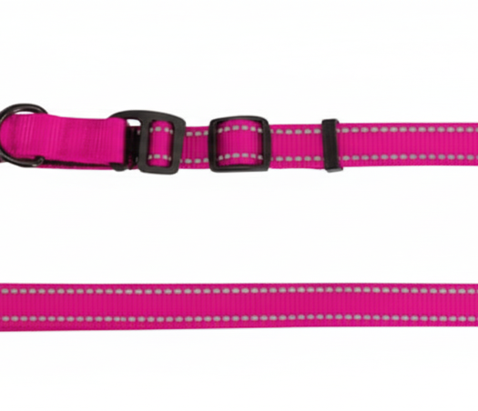 רצועה לכלב מתכווננת בצבע פוקסיה- קמון