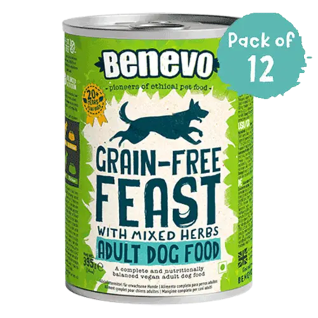 מגש 12 יח' שימורי בנבו- BENEVO- מזון מלא לכלבים ולחתולים 369 גר'