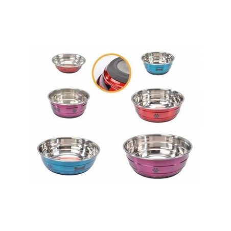 קערת נירוסטה עם הדפס צבעוני ותחתית מונעת החלקה- במגוון מידות