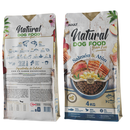 נטורל - מזון לכלבים על בסיס סלמון וטונה - ללא דגנים - 4 ק