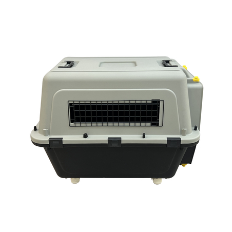 כלוב טיסה XGH מאושר ITA לטיסה כולל גלגלים, קערות ושטיחון- 81.4X58.6X58.4 ס