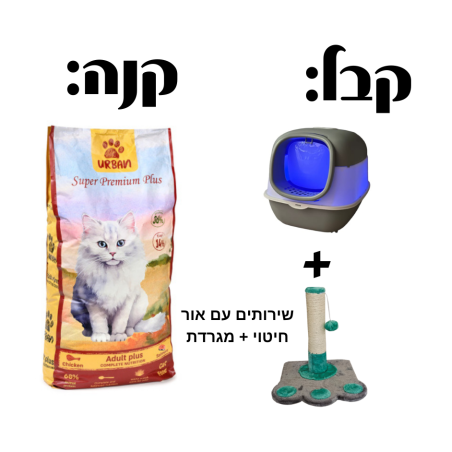 אורבן פלוס לחתולים בוגרים ומניקות- 15 ק