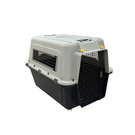 כלוב טיסה XGH מאושר ITA לטיסה כולל גלגלים, קערות ושטיחון-101.7X71.2X71 ס