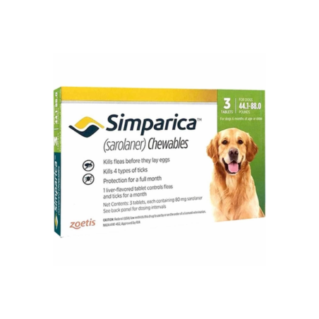 סימפריקה 80 מ”ג לכלבים במשקל 20-40 ק”ג