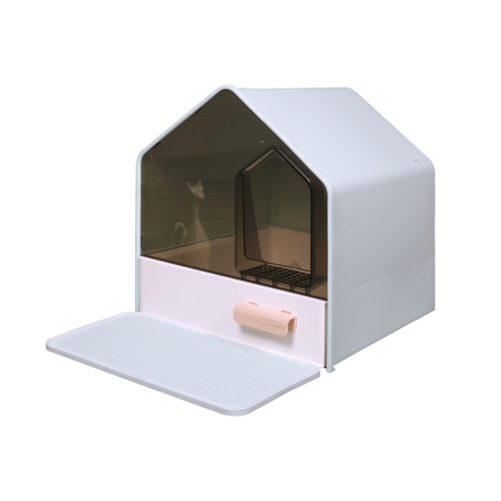 שירותים סגורים תכלת בצורת בית לחתול