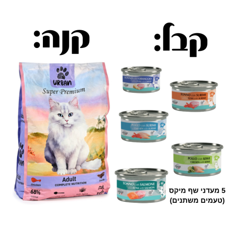 אורבן לחתולים בוגרים 15 ק