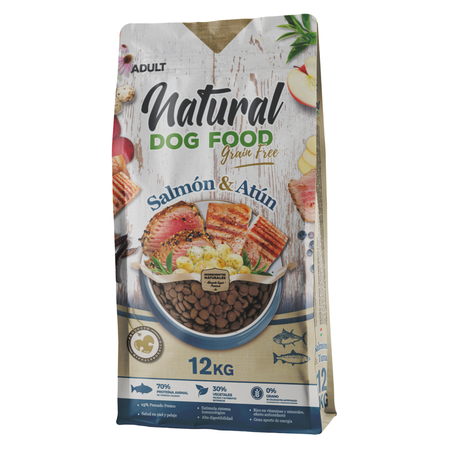 נטורל היפואלרגני- מזון לכלבים על בסיס סלמון וטונה - ללא דגנים - 12 ק