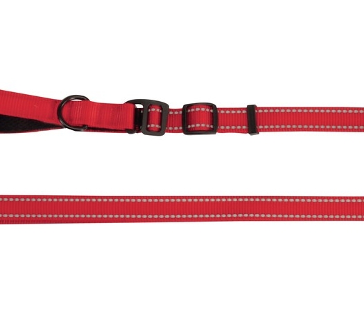 רצועה לכלב מתכווננת בצבע אדום- קמון