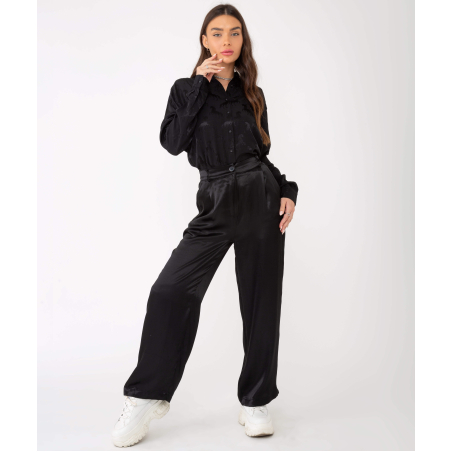 SATIN PANTS BLACK