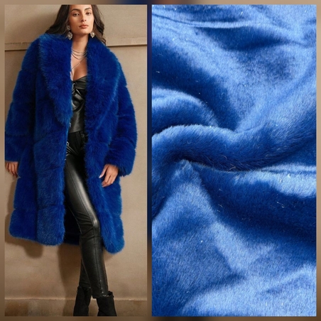 פרווה משי כחול רויאל נגיעות לורקס עדין