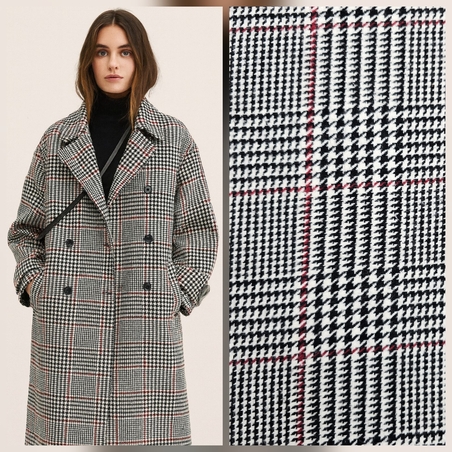 אריג צמר משבצות בסגנון צרפתי