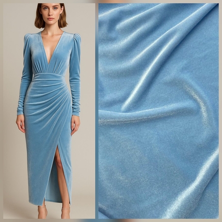 קטיפה קוריאנית צבע תכלת בייבי