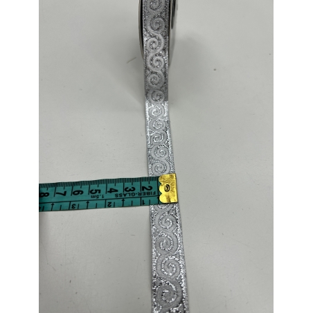 סרט קישוט גקארד צבע כסף 1.5 ס״מ