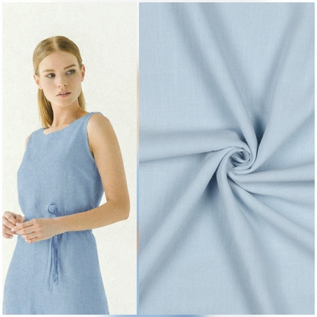 אריג פשתן מכובס צבע תכלת