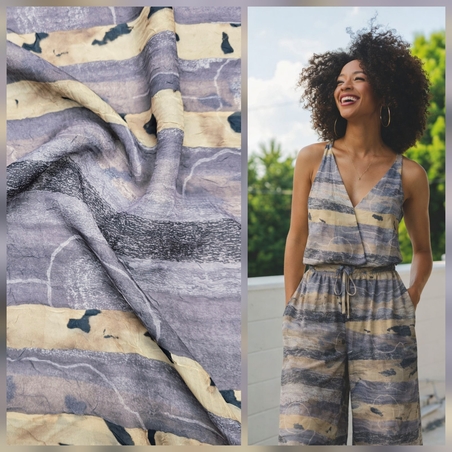 אריג שיפון אפרפר פס מנומר