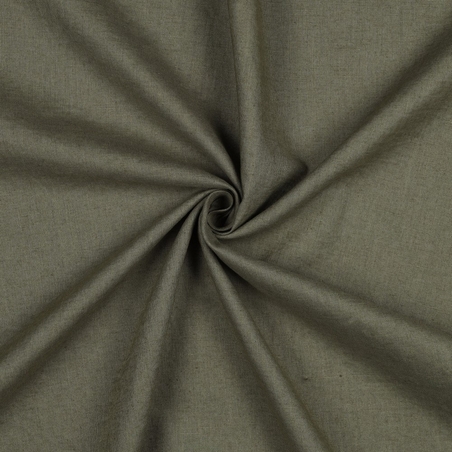 אריג פשתן מכובס צבע ירוק זית