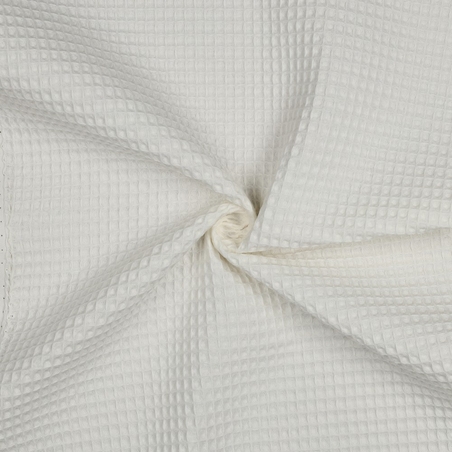 אריג פיקה וופל אורגני צבע לבן