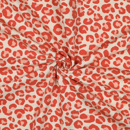 בד פוטר דפוס מנומר גווני כתום בז