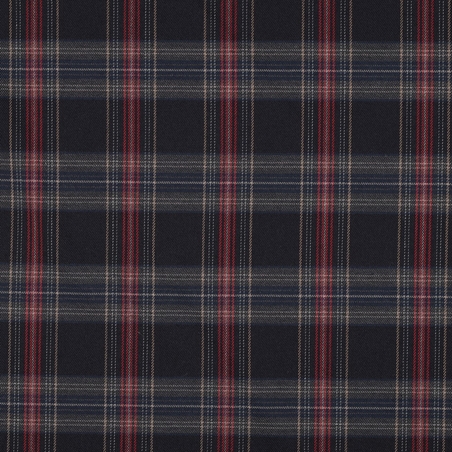 אריג משבצות טארטן גווני כחול כהה נגיעות בורדו