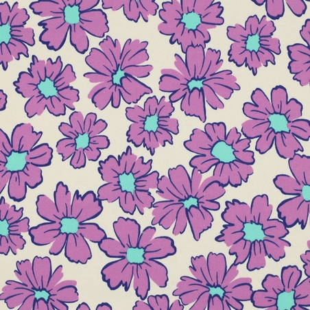 בד פוטר דפוס פרחים יפים על רקע שמנת