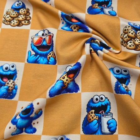 טריקו כותנה דפוס עוגי פלצת cookie monster