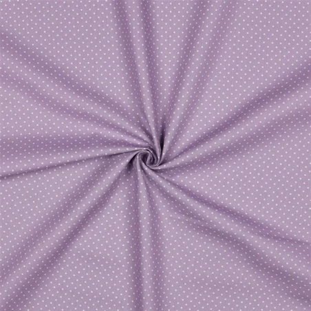 אריג כותנה דפוס נקודות סיכה על רקע לילך