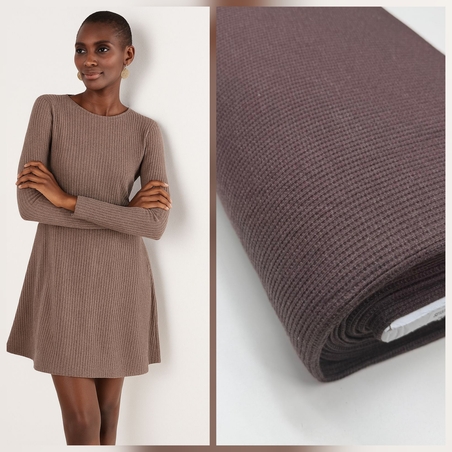 סריג וופל צבע חול חם דגם אנסטסיה