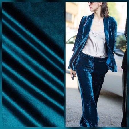 קטיפה קוריאנית צבע פטרול