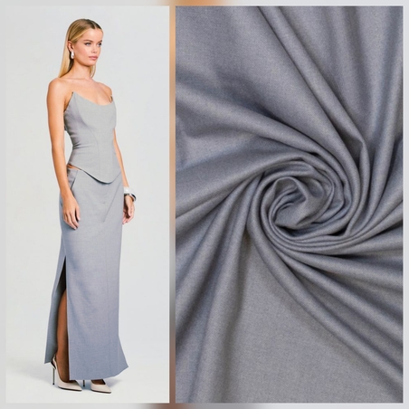 אריג במבוק צבע אפור בהיר מלאנז