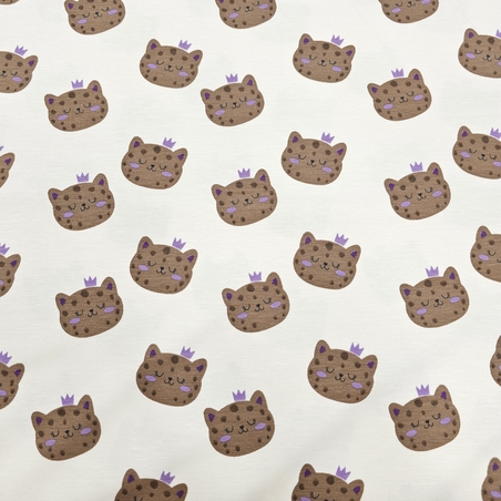 טריקו דפוס חתולים מנמנמים על רקע שמנת