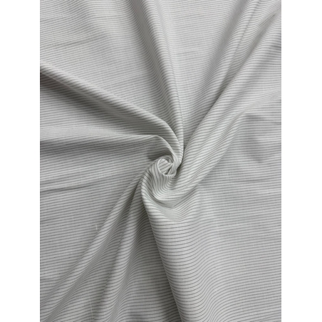 2 מטר אריג כותנה לבן פסים דקים