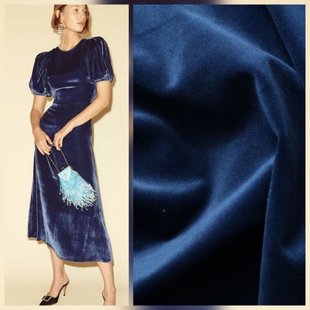 קטיפה קוריאנית צבע כחול כהה