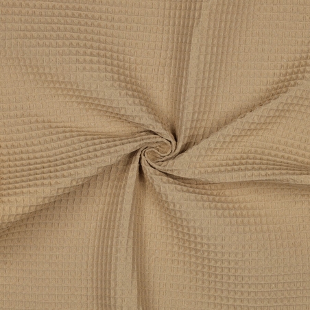 אריג פיקה וופל אורגני צבע חול