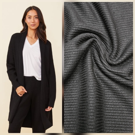 סריג וופל צבע שחור דגם אנסטסיה